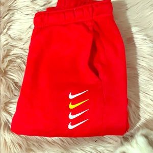 Nike Fleece Jogger Sweatpants (Red)